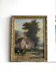 Cadre Ancien Bois Dore Peinture Huile Sur Toile Paysage Anime Barbizon