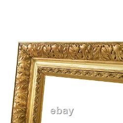 Cadre Ancien de 1900 en bois doré Peinture Feuillure 59,5x49 cm