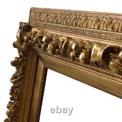 Cadre Ancien de XIXéme en bois doré Feuillure 58,5x37 cm