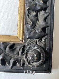 Cadre Ancien doré Patine Bronze Fin XIX 3F 27 X 22 25x20 Symboliste Art Nouveau
