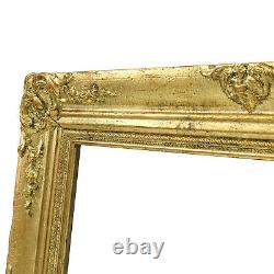 Cadre Ancien doré à la feuille avec les ornements Feuillure 57,5 x 42,5 cm
