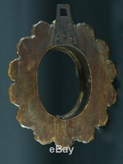 Cadre Ancien en bois doré Italie 18 ème Ovale antique Frame Antica Cornice