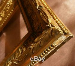 Cadre Barbizon doré pour peinture miniature Feuilles acanthe laurier & perles