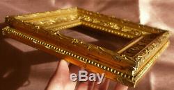 Cadre Barbizon doré pour peinture miniature Feuilles acanthe laurier & perles