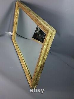 Cadre Louis XVI bois & stuc patiné 70x45,5 cm Feuillure 64x40 cm + miroir SB