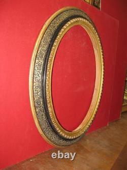 Cadre Ovale, époque 19ème, Noire Et Or