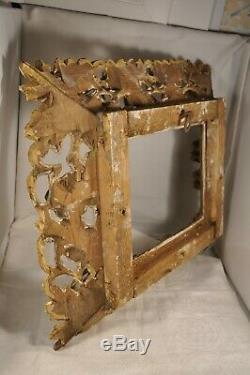 Cadre Russe Ancien Bois Dore Antique Russian Carved Wood Frame