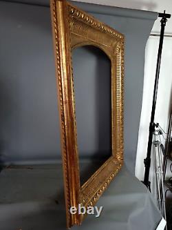 Cadre XIXe siècle bois stuc doré pour tableau / miroir 104x82 feuillure 79x57 cm