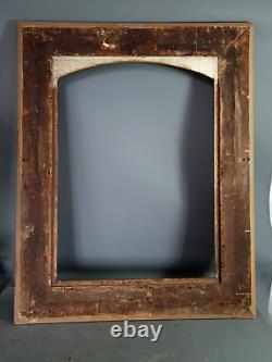 Cadre XIXe siècle bois stuc doré pour toile ou miroir 104x82 feuillure 79x57 cm