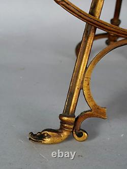Cadre XIXe siècle ovale bois sculpté doré beau support bronze + verre SB106