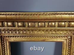 Cadre à caisson bois & stuc doré XIXe siècle 54x44,5 feuillure 34,4x24,4cm SB139