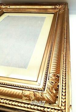 Cadre à canaux à aquarelle, vitre, parquet format 49 x39cm