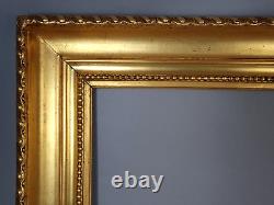 Cadre à clés ancien perlé bois stuc doré feuillure 54 à 55,5x40 cm Très bel état