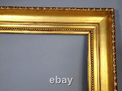 Cadre à clés ancien perlé bois stuc doré feuillure 54 à 55,5x40 cm Très bel état