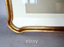 Cadre à oreilles 63X53 feuillure 57X47 cm bois doré feuille d'or + verre SB221