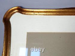 Cadre à oreilles 63X53 feuillure 57X47 cm bois doré feuille d'or + verre SB221