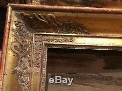 Cadre à palmettes doré à la feuille d'or de la fin du XVIIIe siècle / début XIXe