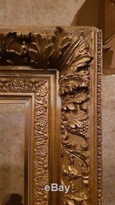 Cadre ancien bois et stuc doré fin XVIII 30F 92 x 73 cm
