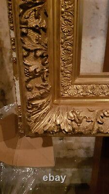 Cadre ancien bois et stuc doré fin XVIII 30F 92 x 73 cm