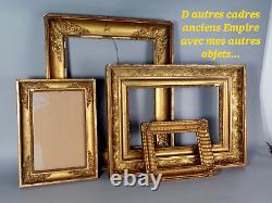 Cadre ancien bois stuc dorure feuille d'or feuillure 40,5 à 42x31 à 32 cm B756