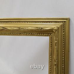 Cadre ancien circa 1850-1900 en bois peinture dorée Feuillure 57,5x35,5 cm