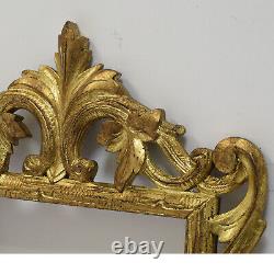 Cadre ancien circa 1880 en bois décoré d'or imitation Feuillure 28,5x21,5 cm