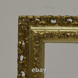 Cadre ancien circa 1900 en bois ajouré et orné d'or imitation Feuillure 45x33cm