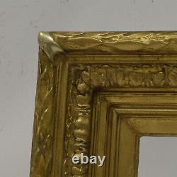 Cadre ancien circa 1900 en bois décoré peinture dorée Feuillure 23x17 cm