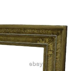 Cadre ancien de 1850-1900 en bois décoré Couleur Or Feuillure 40,5x28 cm