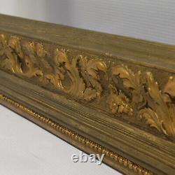 Cadre ancien de 1850-1900 en bois décoré Feuillure 50,5x40,5 cm