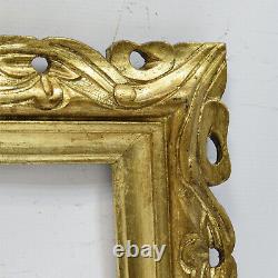 Cadre ancien de 1880-1900 en bois décoré d'or imitation Feuillure 50x40