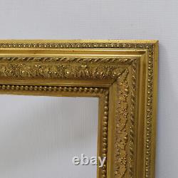 Cadre ancien de 1880-1900 en bois décoré doré Couleur Or Feuillure 39,5x29,5 cm