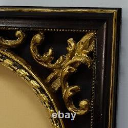 Cadre ancien décoratif en bois a de feuille d'or imitation Feuillure 30,5x25