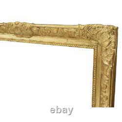 Cadre ancien des années 1920-1940 en bois decoré doré doré Feuillure 61,5x51 cm