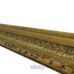 Cadre ancien du XIX ème siècle en bois décoré Couleur Or Feuillure 79x58 cm
