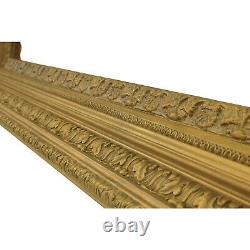 Cadre ancien du XIX ème siècle en bois décoré Feuillure 61,5x51 cm Couleur Or