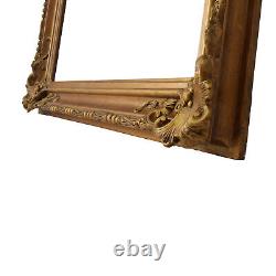 Cadre ancien du XIX ème siècle en bois décoré Feuillure 68x47 cm Couleur Or