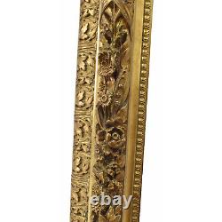 Cadre ancien du XIX ème siècle en bois décoré Feuillure 83x61,5 cm