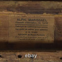 Cadre ancien du XIX ème siècle en bois décoré état d'origine Feuillure 52,5x48