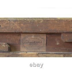 Cadre ancien en bois de 1880-1900 en bois décoré Feuillure 32,5x24 cm