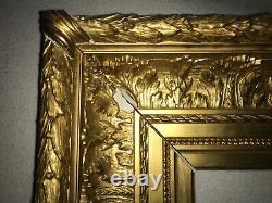Cadre ancien or bois doré, fin XIX siècle, assez bon état. Hombert Fils, Louvre