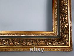 Cadre ancien pour tableau 49,5 à 51,4x28,5 à 30,5 cm bois stuc feuille d'or B913