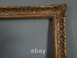 Cadre ancien style Louis XV bois stuc doré 52x 42 feuillure 41,4x31 cm Tb état B