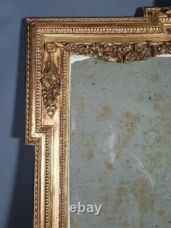 Cadre ancien style Louis XVI bois stuc doré 70x60 feuillure 60,5x47,5 cm