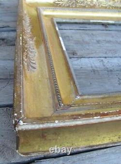 Cadre bois et stuc doré à clés XIXème Cadre 60 x 54 Fenêtre 32,5 x 38,5