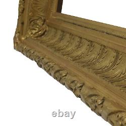Cadre de 1868 richement décoré en bois Dorure Ancienne Feuillure 74x57 cm Doré