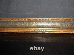 Cadre doré à clefs 53.5 x 38.5 cm orientaliste bois sculpté avec incrustations