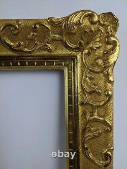 Cadre doré feuille d'or bois et stuc style XVIIIème Régence Louis XV / 41x31 cm