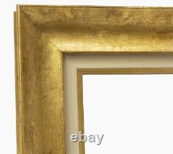 Cadre en bois à la feuille d'or art. 444.010 avec marie louise 135.096 mesures