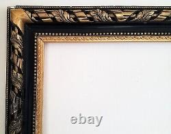 Cadre en bois noirci et doré du XIXe Feuillure 41 cm par 51 cm antique frame